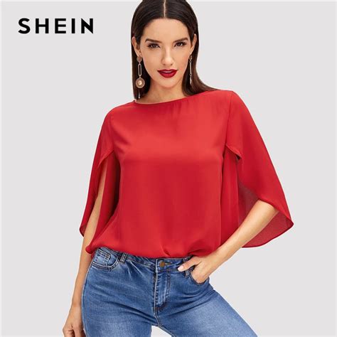 shein red blouses|More.